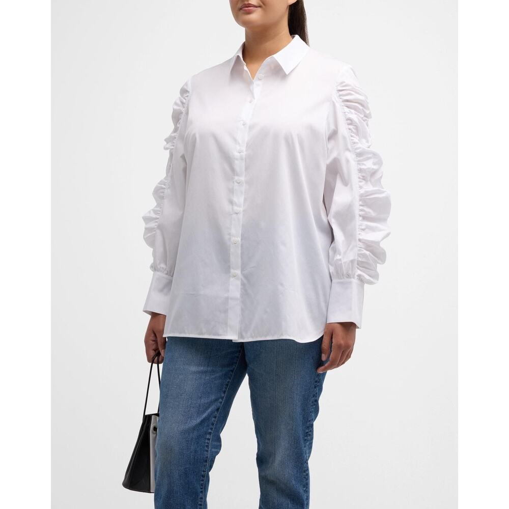 Harshman Juliana Ruched Button-Down Shirt Size 3X NWT - Picture 1 of 1